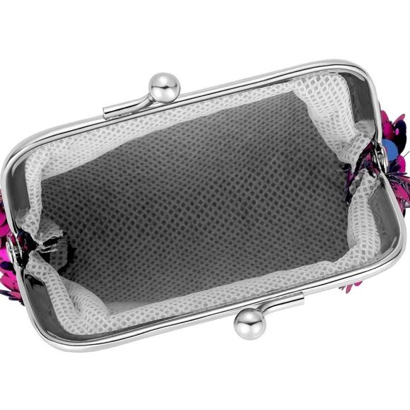 New Hot Pink Sequin Coin Purse Reversible Sequins Mini Wallets Magic Flip Sequin - Picture 6 of 7